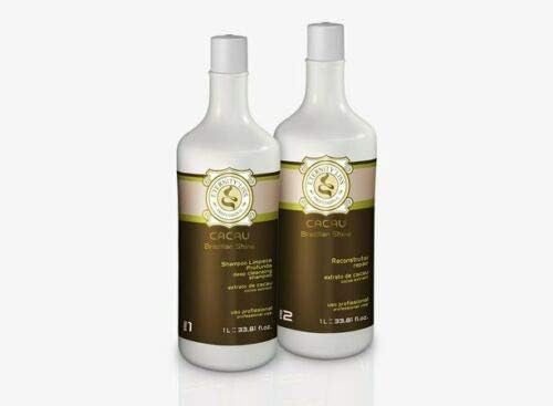Brazilian Cacau Keratin Blow Dry Treatment Eternity'Liss (Shampoo and Keratin), Black/White, 2 Litres