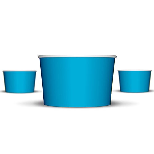 20 oz Paper Ice Cream Cups - 600 / Case (Blue)