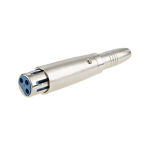 CableCreation XLR 3 Pin Female to 1/4" 6.35mm Female Socket Audio Adapter, Silver