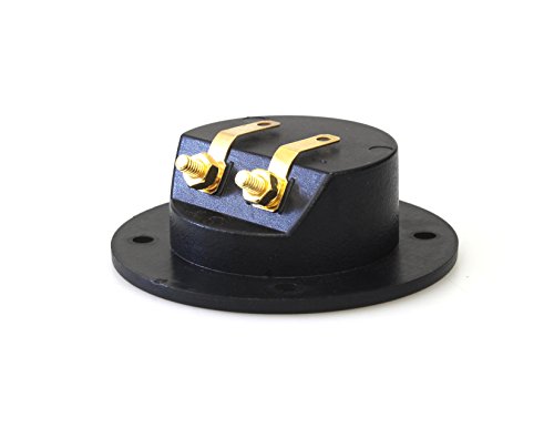 Absolute USA RST-350 3-Inch Round Gold Push Spring Loaded Jacks Double Binding Post Speaker Box Terminal Cup - Thumbnail 2