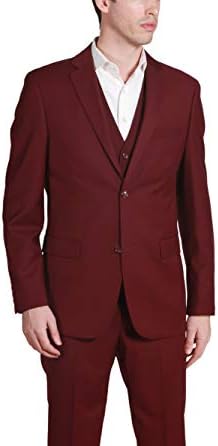 Caravelli Men's 3-Piece Single Breasted Slim Fit 2-Button Vested Dress Suit Set - Colors