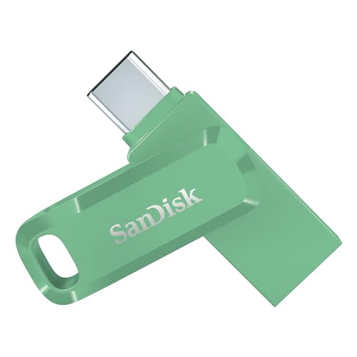 SANDISK Ultra Dual Drive Go 1 TB USB Type-C & Type-A (Android Smartphone Speicher, USB Type-C & Type-A-Anschluss, 400 MB/s Lesen, Nutzung als Schlüsselanhänger möglich) Absinth Grün