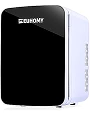 Euhomy Mini fridge for bedroom, 10 L Mini skincare fridge & Makeup fridge for skincare, Car fridge Cooler and Warmer with AC/DC, Mini fridge for skin care and cosmetics, For Office/Bedroom/Car.(Black)