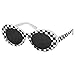 QIFANDI UV400 Clout Goggles Bold Retro Oval Mod Thick Frame Sunglasses, Checkered White, Medium