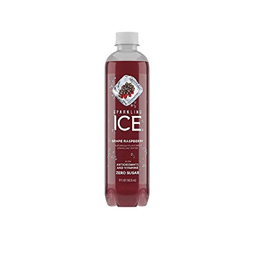 ICE Naturally Flavored Grape Raspberry Sparkling Water Zero Sugar 17Oz. (Pack of 12)