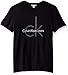 Calvin Klein Men's Short Sleeve Classic Ck Logo Crew Neck T-Shirt, BLACK, Large