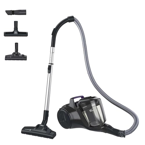 HP1 leistungsstarker Boden-Staubsauger ohne Beutel für Hartboden & Teppich, Sauger leicht & kompakt, EPA-Staubfilter, Parkettdüse, 2L Staubbehälter inkl. Zubehör, 700W, mit Kabel 7,5m