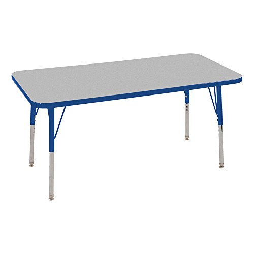 Norwood Commercial Furniture 24" x 48" Rectangle Activity Table, Gray Nebula Top, Blue Edge Band, NOR-FS849GN2448BL0-SO