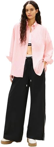 Chemisier en Popeline Tjw Ovs DW0DW22218 L/S pour Femme, Rose (Tropical Blush/Stripe), L