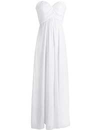 Tiaobug Mujer Chifón Sweetheart dama largo vestido de noche Fiesta Fiesta