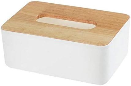 MAX Home® 1pc Rectangle Shape Wooden Cover Plastic Tissue Box Holder | Paper Napkin Holder Case | Tissue Holder Dispenser Organizer for Car Decor Home Room Hotel