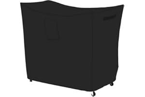 Izzybang 44 Inch Double Handle Bar Cart Cover Heavy Duty Waterproof Patio Bar Set Cover for Outdoor Rolling Wicker Bar Cart
