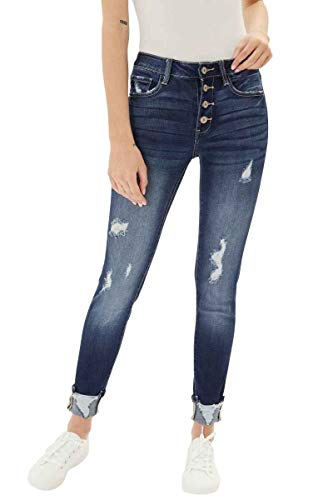 Kan Can Women's High Rise Skinny Jeans
