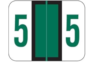 Doctor Stuff - File Folder Labels, Number 5, Compatible with SMEAD BCCRN - TPNM Series Chart Stickers, Green, 1" x 1-1/4", #5, 500/Roll