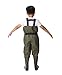 Kids Chest Waders for Toddler Children Waterproof Youth Fishing Waders for Boys Girls Neoprene Hunting Waders with Insulated Boots(Green,10-11T)