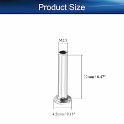 Yinpecly 200PCS Round Flat Head Rivet 0.47" x