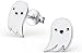 ICYROSE 925 Sterling Silver NEW Set of 3 Pairs Halloween Ghost Black Cat and Jack Pumpkin Stud Earrings (Nickel Free)
