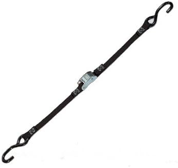 1" x 20' HD Black Cam Buckle Strap w/ Vinyl S Hooks