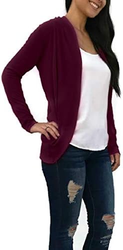 Womens Open Front Lightweight Knit Cardigan Sweater High-Low Long Sleeve