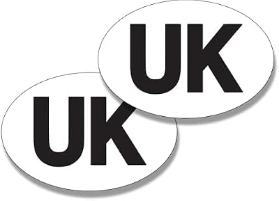 Rubigo 1/2 Pack UK Car Stickers Europe – Vinyl, 18x13.3 cm, Legal Compliance