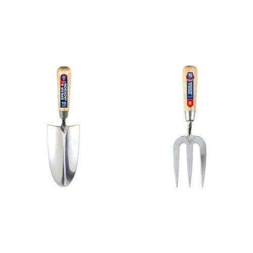 Spear & Jackson 3010TR Neverbend Stainless Steel Hand Trowel & 3060WF Neverbend Stainless Steel Weed Fork Bundle