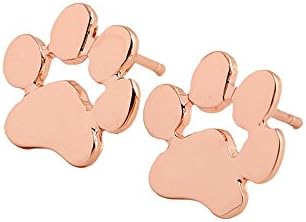 ERAWAN Fashion Women Dog Paw Print Earrings Gold Silver Plated Ear Stud Jewelry Gift EW sakcharn (Rose Gold)