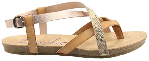 Blowfish Women's Granola Fisherman Sandal, Rose Gold Snake/Rose/Nude, 6 M US