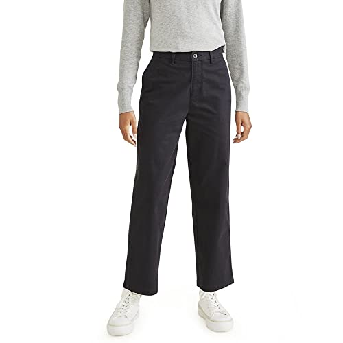 Dockers Women’s Straight Fit High Rise Weekend Chino Pants, Beautiful Black, 32