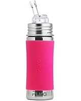 Pura Kiki 11 Oz / 325 Ml Stainless Steel Bottle With Silicone Straw &amp; Sleeve, Pink (Plastic Free, BPA Free, NonToxic Certified)