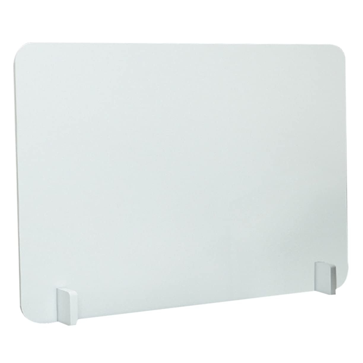 TOPBATHY Portable White Pvc Desk Partition round Edge, Spray Proof and Broken-resistant Guard Separate Board for School and Hotel Use, as Desk Divider Panel and Desktop Divider Screen