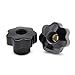 Nxtop Plastic Screw On Type Knurled Clamping Nuts Knob Handle M8 Threaded 10pcs Black