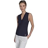 Tommy Hilfiger Womens Sleeveless V-Neck Ribbed Top