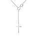 Infinity Cross Pendant Y Necklace Lariat Style 925 Sterling Silver