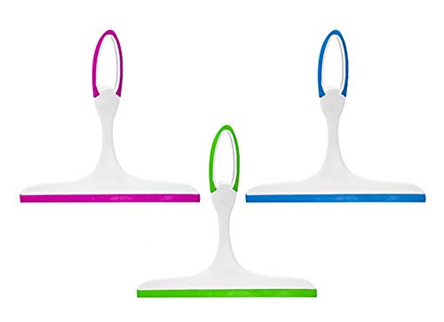 1X Rubber Squeegee: Streak-Free Handheld Squeegee Cleaner with 24 cm (9.5") Silicone Blade & Hanging Hole Wiper Cleaning Tool for Windows Cars Shower Doors