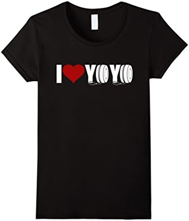 Women's Yoyo Shirt - I Love Yoyo T shirt Large Black