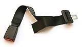 Safety Belt Extension Adds 9-26 Inches to Belt Webbing Length (ADJUSTABLE) - Buckle Up and Breathe Again - Type A with 21.5mm Wide Metal Tongue, Safety Tested & E4 Certified