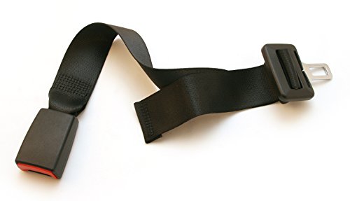 Safety Belt Extension Adds 9-26 Inches to Belt Webbing Length (ADJUSTABLE) - Buckle Up and Breathe Again - Type A with 21.5mm Wide Metal Tongue, Safety Tested & E4 Certified