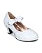 Little Angel Girls Tasha-685E Patent Bow Mary Jane Pump - White