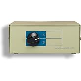 Kentek DB9 Male 2 Way Manual Data Switch Box RS-232 D-Sub 9 Pin I/O AB Port for PC MAC to Peripherals Devices Printer