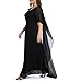 LALAGEN Womens Plus Size V Neck Formal Party Maxi Dress with Long Chiffon Cape