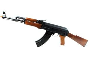 Double Eagle Metal AK 47 Realistic Feeling Airsoft Gun Collectible Quality Full Auto Electric Rifle AEG Air Gun, Wood Color