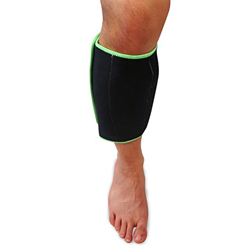 Inerzen Shin and Calf Support Hot and Cold Gel Therapy Wrap - Includes Hot or Cold Gel Pack for Pain Relief - Microwavable, Freezable, Reusable (One Size Fits All)