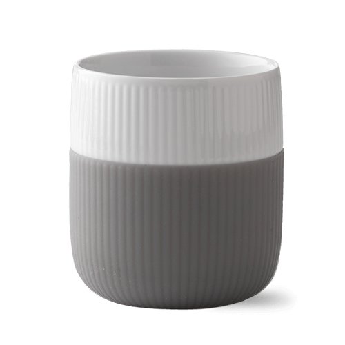 Fluted Contrast Coffee Cup, Elephant Grey by Royal Copenhagen