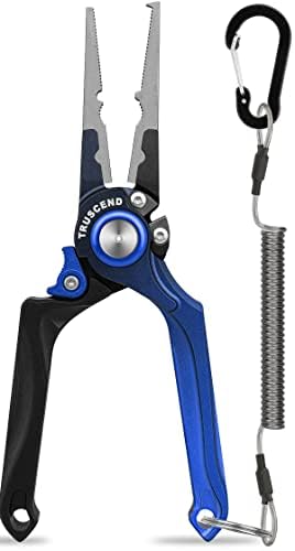 TRUSCEND Unique Lockable Fishing Pliers with Mo-V Blade Cutter, Advanced Split Ring Plier for Saltwater and Freshwater, Corrosion Resistant Teflon Coated Multi-Function Fishing Gear — image 1