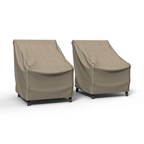 Budge P1W04PM1-2PK Cover for Outdoor Patio Chairs Extra Large (2 PK), (2-Pack), Tan Tweed