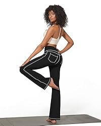 G4Free Black Yoga Pants for Women Bootleg Workout