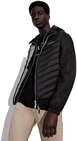 Armani Exchange Men's Full Zip Cotton Vest, Black, X-Small at