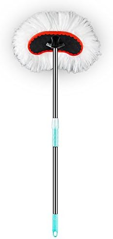 Glike Car Wash Brush with Stainless Steel Adjustable/Extension Handle &amp; Rubber Bumper Super Soft Microfiber Bristle