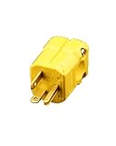 Leviton 5356-VY 20 Amp, 125 Volt, Industrial Grade, Plug, Straight Blade, Grounding, Python, Yellow