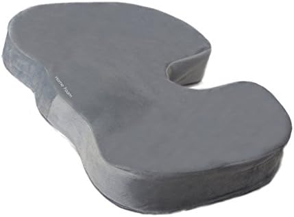 Memory Foam Seat Cushion for Back Support and Pain Relief - Coccyx Cushion - Perfect for Office Chairs and Wheelchairs - Sciatica Relief Pillow - by HomeFoam